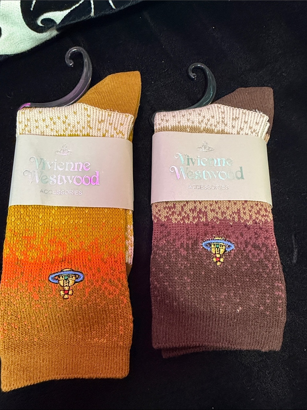Vivienne Westwood Gradient Crew Socks - Mustard & Brown